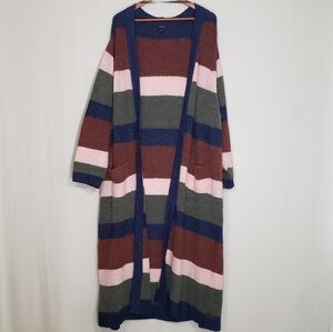 Torrid Chunky Striped Cardigan Sweater Duster Size 6
